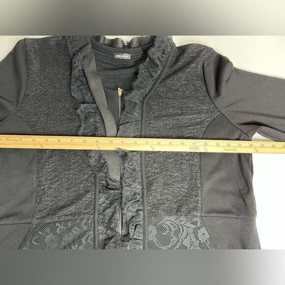Gerry Weber Lace Black Strip Full zip jacket blazer size XL - Picture 2 of 16